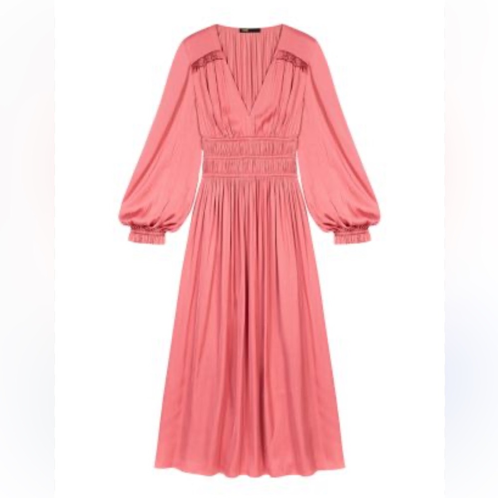 Maje Riannette Midi Dress Satin Midi